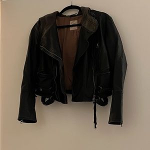 Free People Black vegan leather jacket